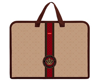 AMn_07092 Папка для тетрадей Пластиковая А4ф 1 отделение с РУЧКАМИ 245х340х35мм на молнии-От Кутюр- 