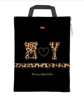 NSm_354123 Сумка - папка  с ручкой А4ф 257х344мм для тетрадей  -Стильный мишка- в индив.упак.