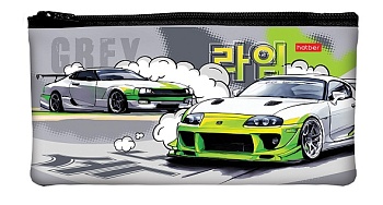 NPk_63207 Пенал 205х110мм на молнии мягкий -Гоночные легенды-  в индив.упак.