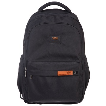 NRk_09101 Рюкзак Hatber Daily-BLACK- 46х31,5х15см полиэстер нагрудная стяжка светоотраж. 2 отделения