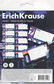 Наклейки на тетрадь ErichKrause Cyber Game, 3 листа, в пакете с европодвесом