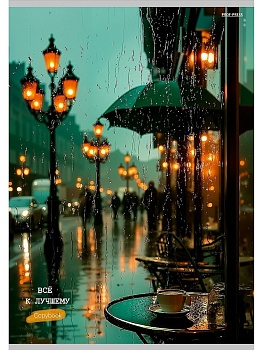 Тетрадь КЛЕТКА 48л. А4 ДОЖДЬ НА ГОРОДСКОЙ УЛИЦЕ (48-8942) (цвет. мелов. обл.)