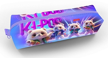 NPk_61171 Пенал 210х50х60мм на молнии мягкий -K-pop мишки-  в индив.упак.