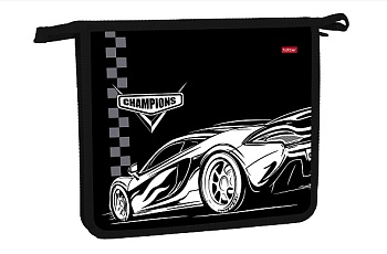 AMc_02025 Папка для тетрадей Пластиковая А5ф 2 отделения 205х240х65мм на молнии- Champion-  в индив.