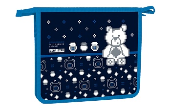 AMc_01007 Папка для тетрадей Пластиковая А5ф Hatber 1 отделение 205х240х40мм на молнии -IT-мишка- в 