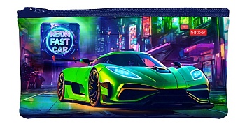 NPk_63222 Пенал 205х110мм на молнии мягкий -Неоновый пит-стоп-  в индив.упак.