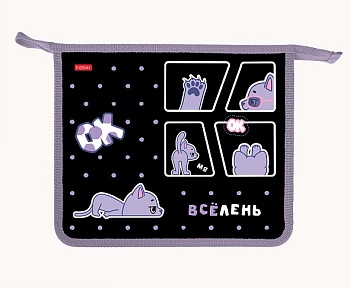 AMc_01016 Папка для тетрадей Пластиковая А5ф 1 отделение 205х240х40мм на молнии- Всё лень- в индив.у