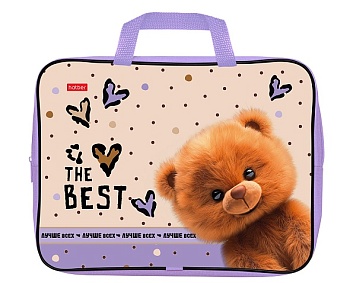 NSn_32099 Сумка Текстильная с РУЧКАМИ А4ф 350х265х75мм для тетрадей  -Пушистый мишка- в индив.упак.