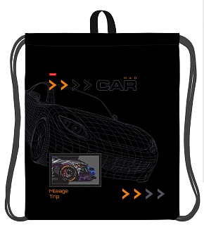 NMn_19049 Мешок для сменной обуви 41х49 см с петлей для подвеса 1 отделение  -MAD CAR-  в индив.упак