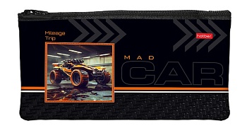 NPk_63228 Пенал 205х110мм на молнии мягкий -MAD CAR-  в индив.упак.