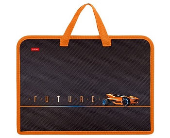 AMn_07090 Папка для тетрадей Пластиковая А4ф 1 отделение с РУЧКАМИ 245х340х35мм на молнии-Future-  в