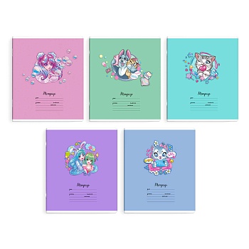 Тетрадь школьная ученическая, 12 л, линия, арт. 65772/ 20 СКАЗОЧНЫЕ ГЕРОИ /А5+, мягкий переплёт (2 с