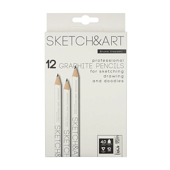 КАРАНДАШ ЧЕРНОГРАФИТОВЫЙ "Sketch&Art. УТОЛЩЕННЫЕ" 10В, 4 MM